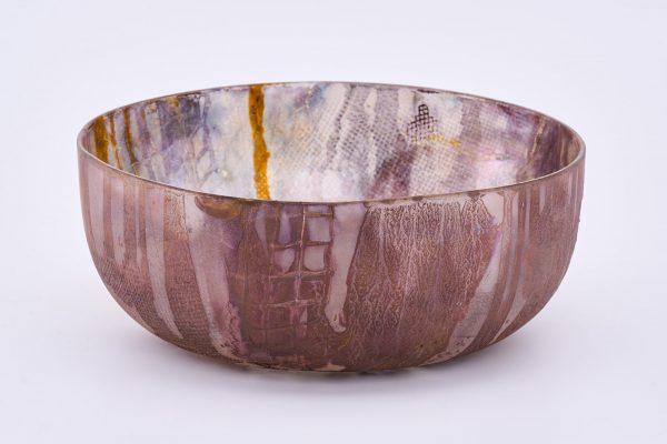 31/2203: Studioglas Schale mit Prägedekor, wohl um 1980 – Bild 2