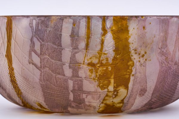 31/2203: Studioglas Schale mit Prägedekor, wohl um 1980 – Bild 4