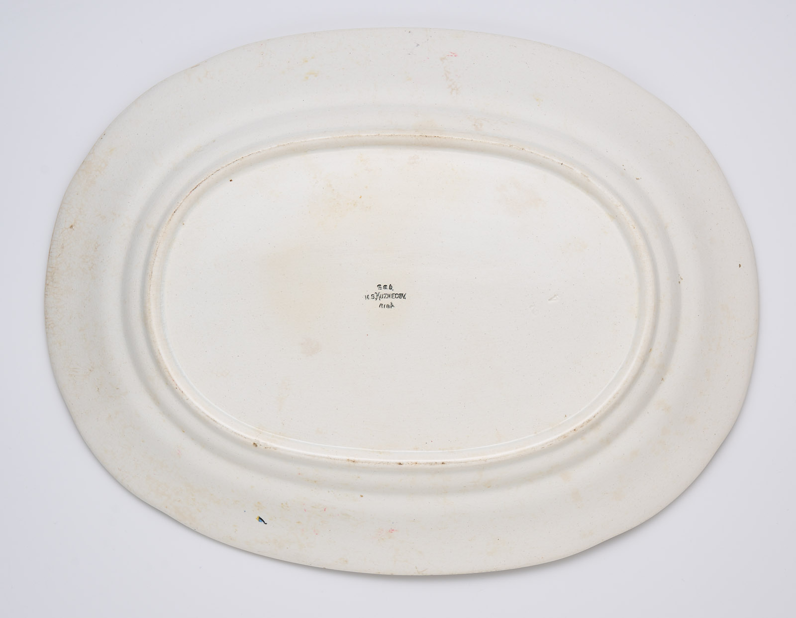 31/2250: Ovale Platte, Art Deco, Kuznecov/ Riga um 1930 – Bild 3