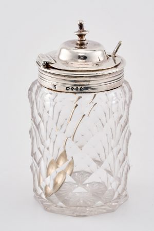 31/2257: Mustard/ Senf-Behälter, viktorianisch, London 1848