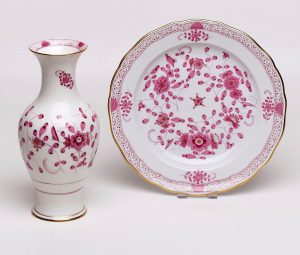 Vase und Teller, Meissen 1991.