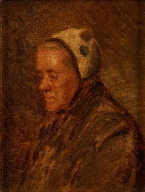 Gemälde Anton Burger "Bildnis einer älteren Frau".