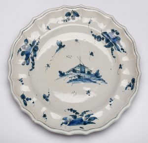 Teller mit Blaudekor, Frankreich wohl 2. Hälfte 18. Jh.