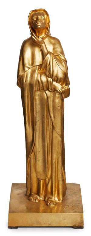 Bronze "Stehender Mönch" Belgien 20. Jh.