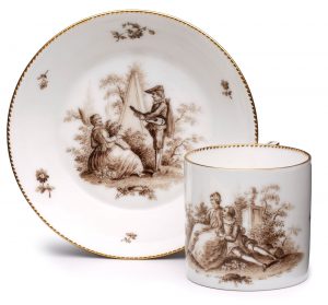 Tasse mit UT "Galanterie", 19. Jh.