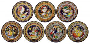 Satz von 7 versch. Weihnachtstellern, Rosenthal studio linie 1976 - 1982