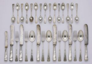 Konvolut Besteckteile für mind. 4 Pers., Chinoiserie, wohl deutsch um 1920