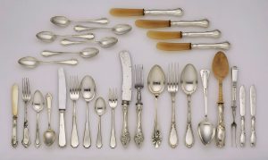 Konvolut von 7 versch. kl. Besteck-Sätzen, Jugendstil/ um 1900 und später