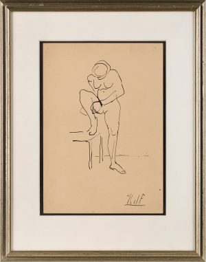 Tuschfederzeichnung a.r. penck "Frauenakt".