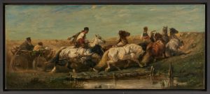 Lot 181: Gemälde Adolf Schreyer "Wallachisches Fuhrwerk"