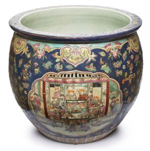Lot 800: Gr. Fischbowl/ Cachepot, China Ende 20. Jh.