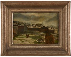 Lot 261: Gemälde Frits Thaulow, zugeschrieben "Tauwetter im Gebirge"