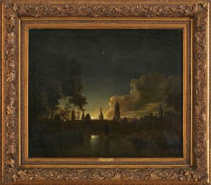 Lot 202: Gemälde Abraham Pether "Blick auf Oxford im Mondlicht"