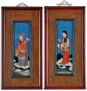 Lot 794: Paar Hinterglasbilder, China 20. Jh.