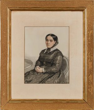 Los 215: Aquarell Hermann Behmer "Portrait der Antonie E. Schröder, geb. Ellfeld (1822-1887)" 1872