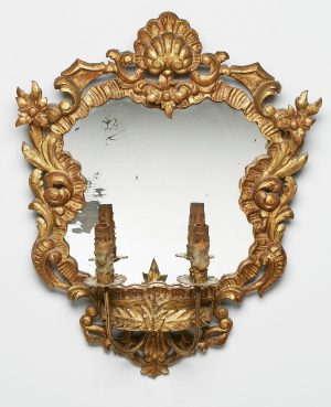 Rokoko-Spiegel m. 2 Kerzenarmen, Italien 18. Jh.