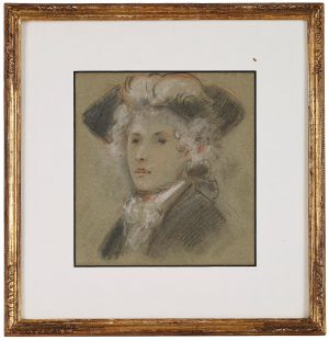 Lot 204/328: Kohle- u. Kreidezeichnung, weiß gehöht Bildnismaler wohl um 1900