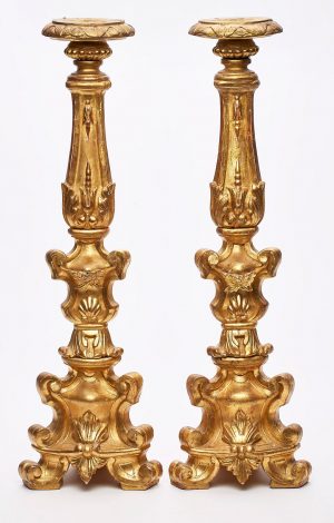 Lot 204/435: Paar Barock-Altarleuchter, süddt. 18. Jh.