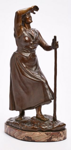 Bronze Fritz Gärtner "Magd bei der Feldarbeit" dat. 1913