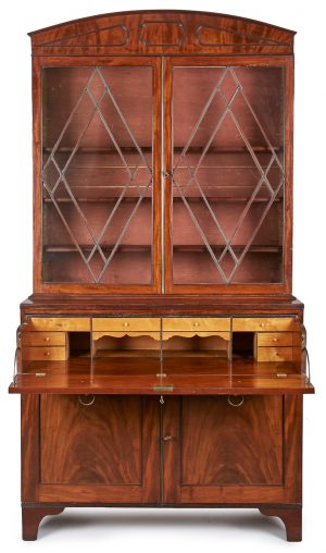 214/485 Regency- Sekretär mit Vitrinenaufsatz, England 1. Hälfte 19. Jh.