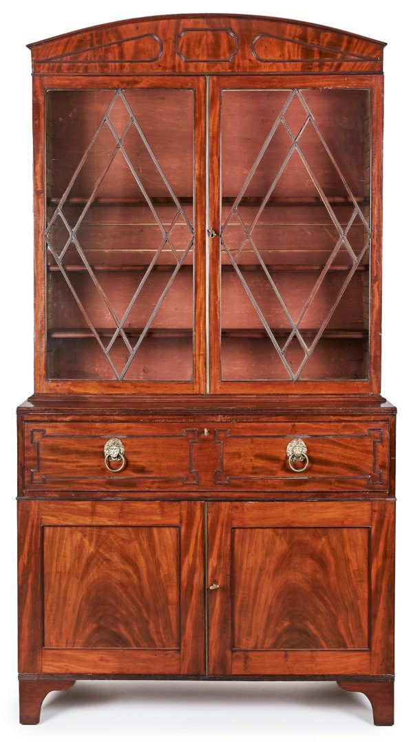 214/485 Regency- Sekretär mit Vitrinenaufsatz, England 1. Hälfte 19. Jh. – Bild 2