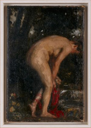 Gemälde Carl von Marr "Gebeugter Frauenakt"