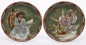 Paar gr. Teller, China/Kanton wohl 19. Jh.