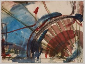 Aquarell mit Kreide Reinhard Dickel "o. T."