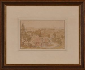 207/283 Lavierte Bleistiftzeichnung Peter Becker