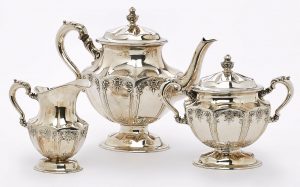 208/893 3-tlg. Tee-Kernstück, deutsch um 1910