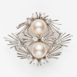 29/154 Kl. Brillant-Perlen-Brosche, 1970er Jahre