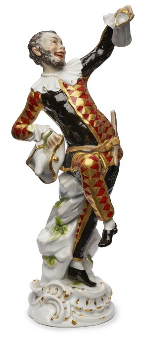 209/668 Harlekin mit Deckelkanne, Meissen um 1900