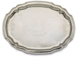 208/913 Ovales Tablett, Barock-Stil 19. Jh.