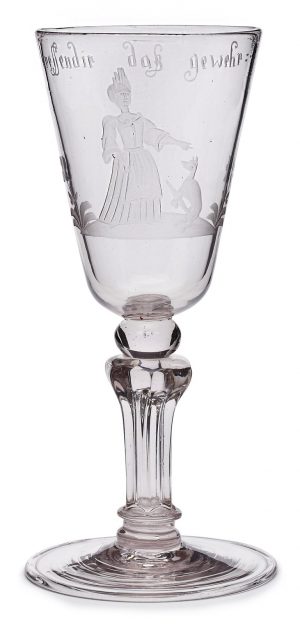 31/2225: Kelchglas "Präsentier das Gewehr", Barock, 18. Jh.