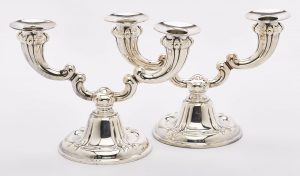 Paar 2-flamm. Leuchter Barock-Stil