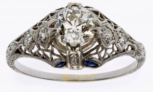 208/959 Diamant-Saphir-Ring um 1890