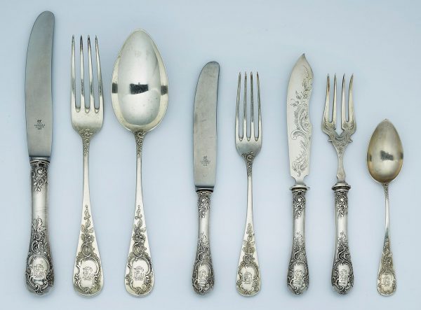 211/789 Besteck für 12 Pers., Rokoko-Stil, Frankfurt um 1900