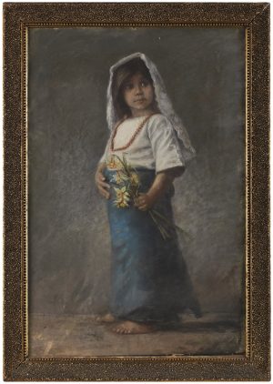 209/293 Pastellkreidezeichnung Figurenmaler um 1890