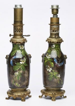 30/2078 Paar Lampen, wohl Frankreich um 1900.