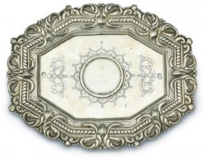 209/744 Kl. Tablett/ Schauplatte, wohl deutsch 17./ 18. Jh.