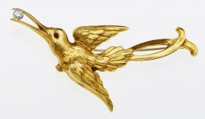 209/877 Gr. Paradiesvogel-Brosche