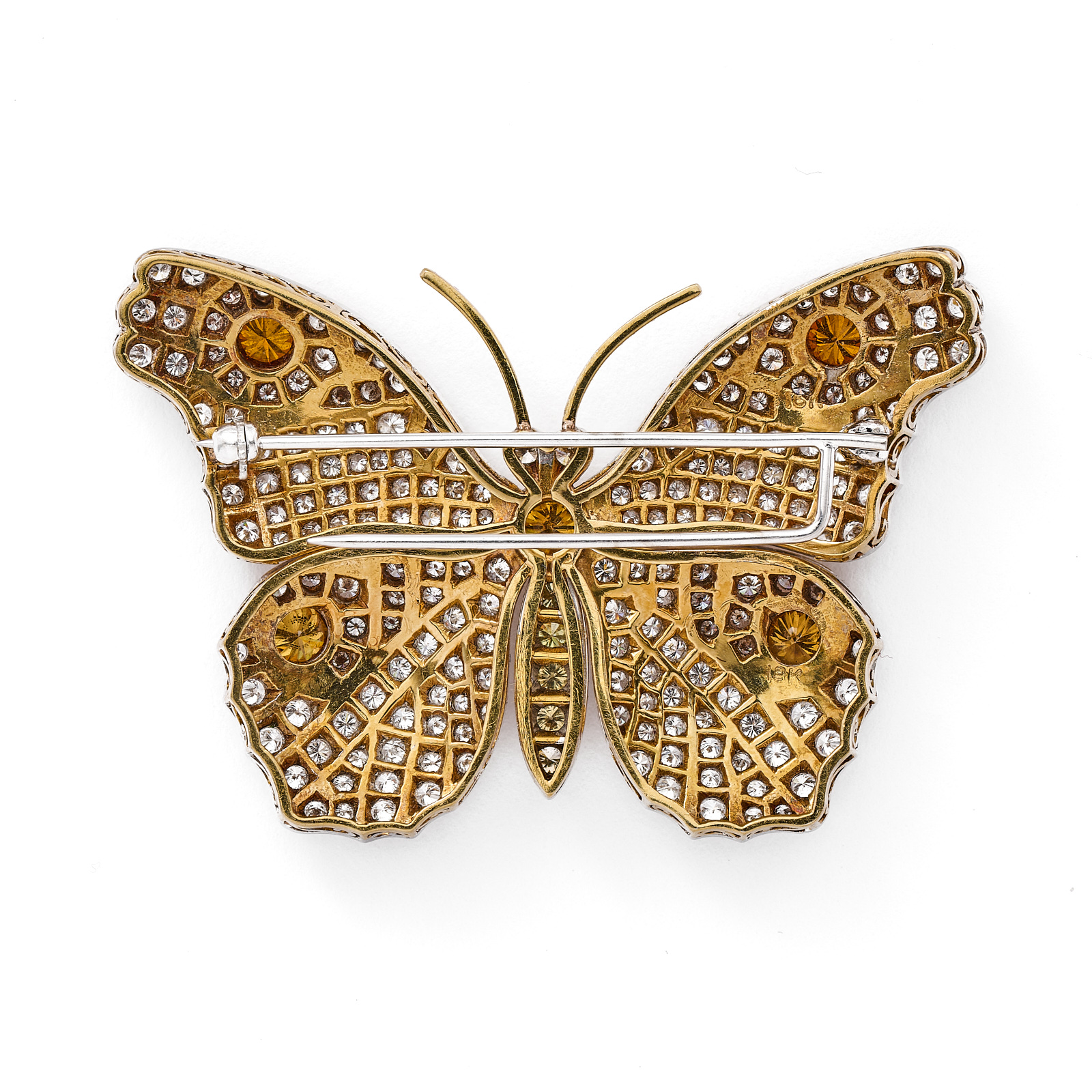 Gr. Schmetterling-Brosche m. Diamanten – Bild 2