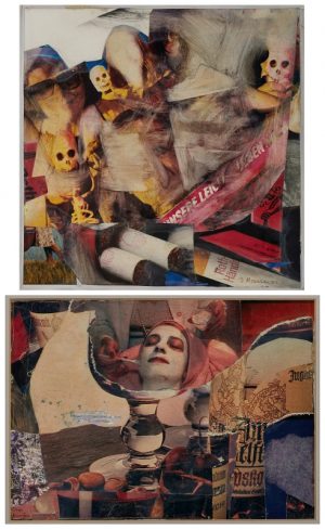 215/79 2 übermalte Collagen Ilse Hannes