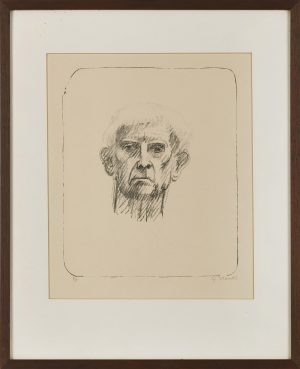 210/379 Lithographie Gerhard Marcks "Selbstbildnis"