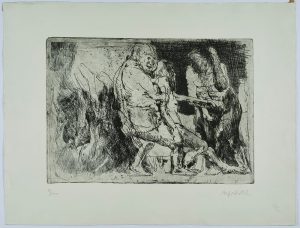 211/208 Radierung Alfred Hrdlicka "Variante zu Martha Beck und eines ihrer Opfer" 1963