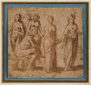 211/ 361 Lavierte Federzeichnung Jacques-Louis David, Umkreis des