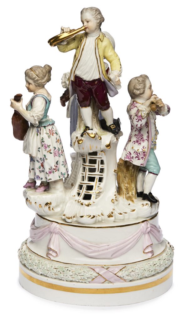 212/563 Musikantengruppe, Meissen um 1900.