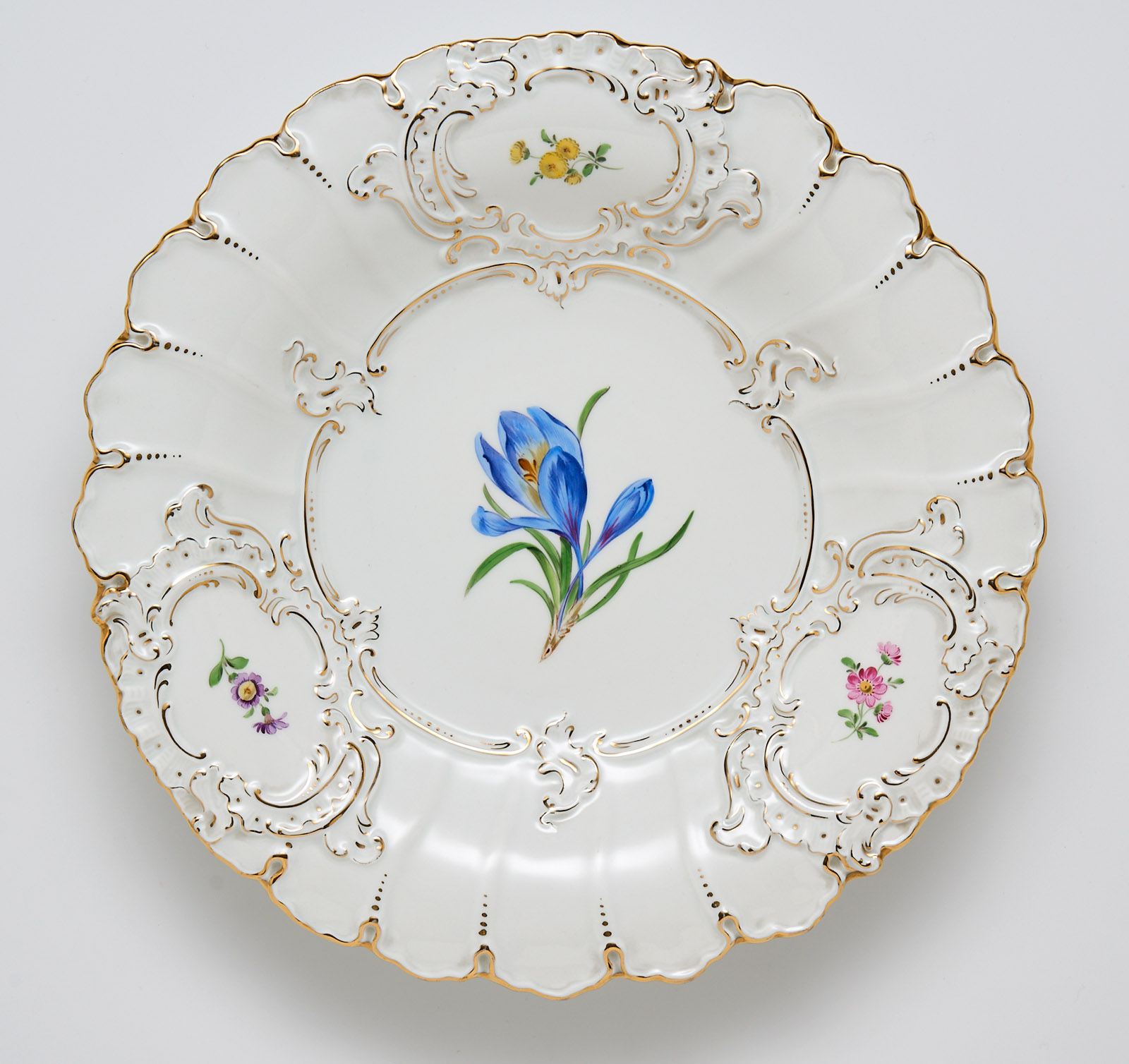 31/2158: Prunkteller "Krokus", Meissen 1954