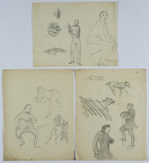 212/82 11 Bleistiftzeichnungen/Skizzen Richard Scheibe "versch. Darstellungen"