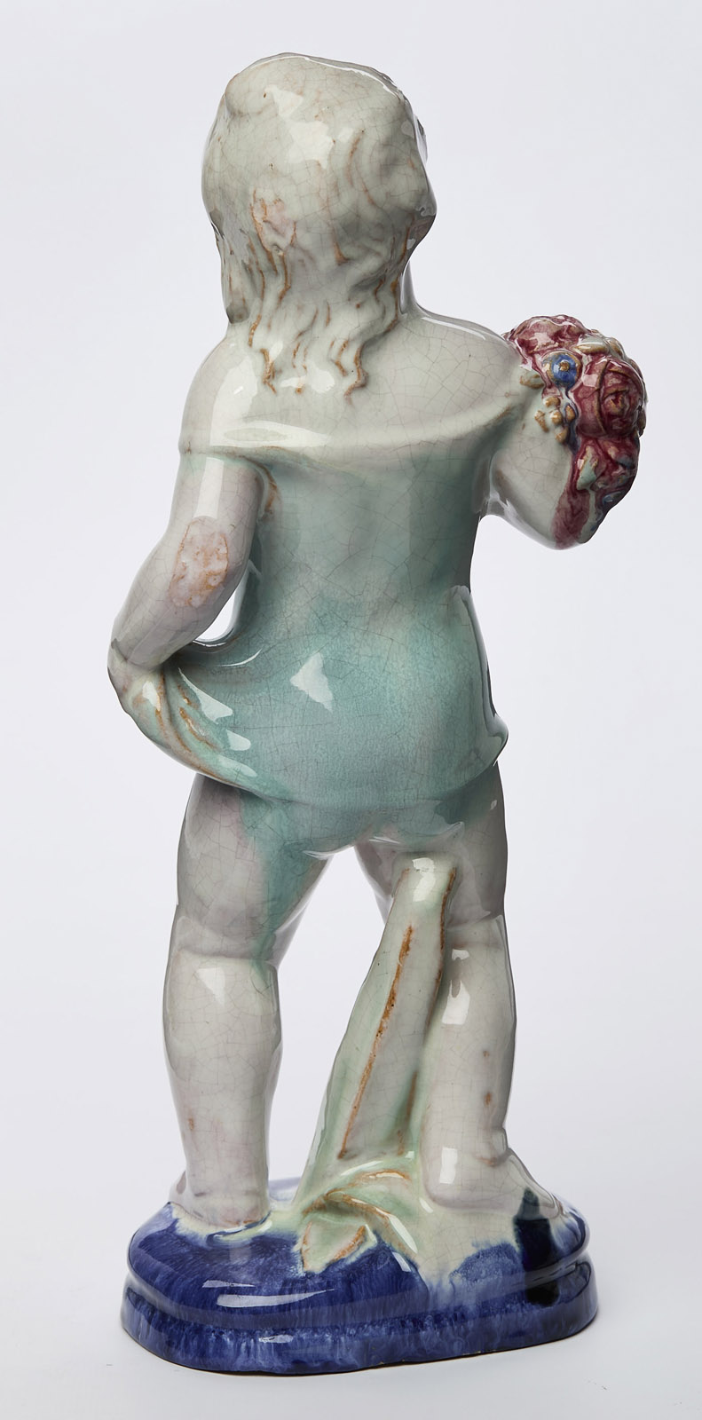 212/537 Putto mit Blumenstrauß/ "Sommer", Jugendstil, wohl Anf. 20. Jh. – Bild 3